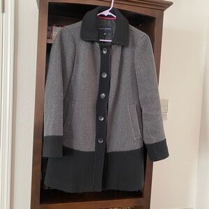 Banana Republic Gray and Black Pea Coat with Structured Elegance